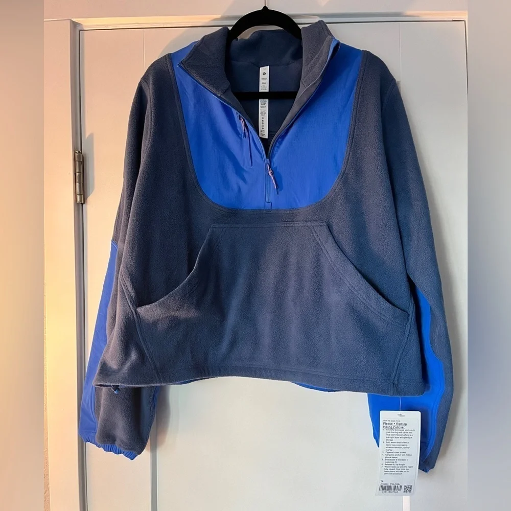 NWT Lululemon Fleece + Ripstop Hiking Pullover